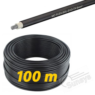 Solárny kábel Stäubli 6mm2 čierny 100m